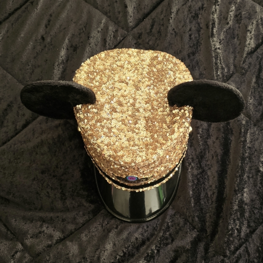 Disneyland 70th Celebration Conductor Gold Sequin Ear Hat Mickey Anniversary - Picture 2 of 3